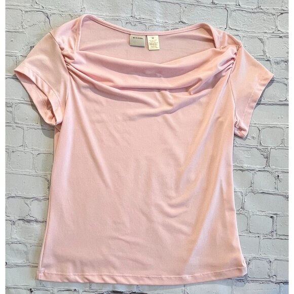 MERONA Drape Neck Short Sleeve Blouse - Women's SIZE M - Picture 1 of 4